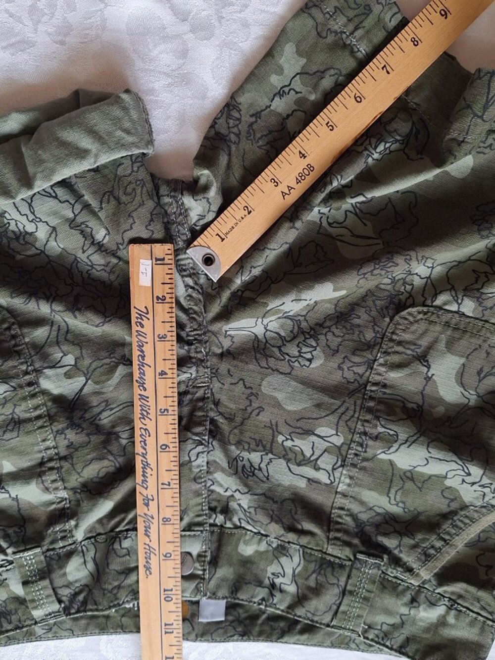 Carhartt Green Camo Floral Cotton Adjustable Length Original Fit Short Women 12 - Picture 6 of 8